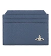Vivienne Westwood Milano Grained Leather Card Holder In Blue