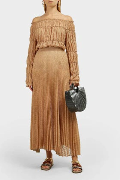 Missoni High-waisted Pleated Skirt In Beige