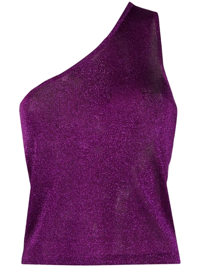 Missoni Off-shoulder Knitted Top In Purple