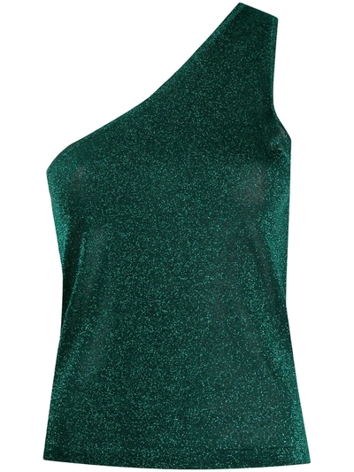 Missoni One-shoulder Glitter Effect Top In Green