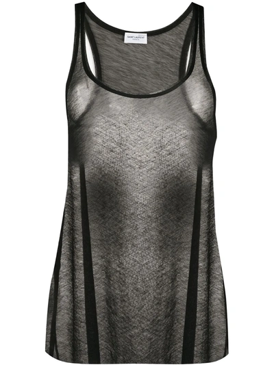 Saint Laurent Sheer Tank Top In Black