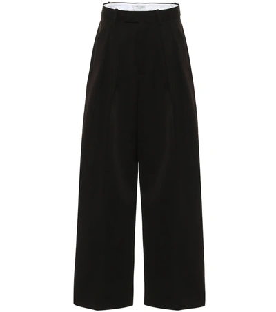 Bottega Veneta High-rise Wool Wide-leg Pants In Brown