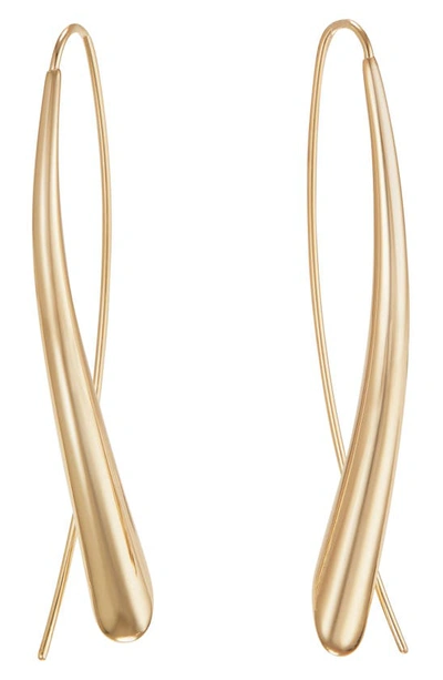 Lana Uptown Large Narrow Upside Down Hoop Earrings In Gold