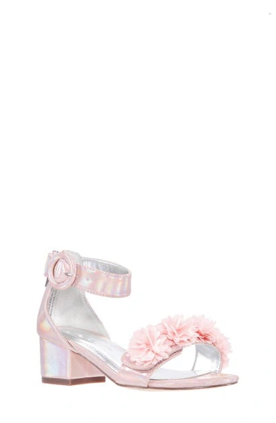 Nina Girls' Shyla Floral Ankle Strap Sandals - Little Kid, Big Kid In Pink Metallic