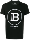 Balmain Logo Printed T-shirt In Black