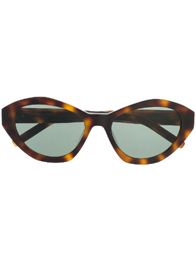 Saint Laurent Sl M60 Monogram Acetate Sunglasses In Brown