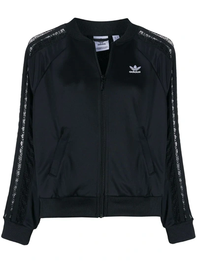 Adidas Originals Lace Detail Track Jacket In Black