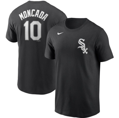 Nike Men's Yoan Moncada Chicago White Sox Name And Number Player T-shirt In Black
