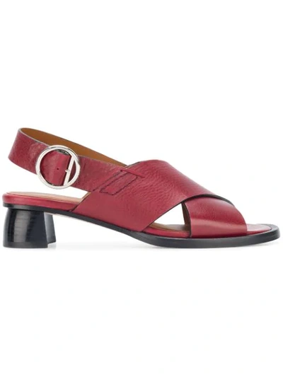 Joseph Crossover Strap Sandals In Red