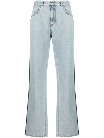 Alexander Mcqueen Side Stripe Straight Jeans In Blue