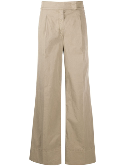 N°21 High-waisted Wide-leg Trousers In Neutrals