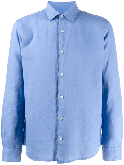 Altea Crinkled Effect Longsleeved Shirt In Blue