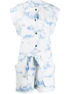 Isabel Marant Étoile Tie-dye Print Jumpsuit In Blue