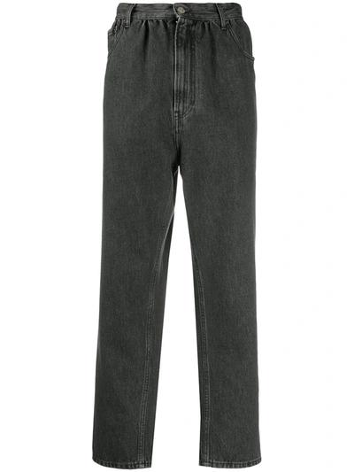 Mm6 Maison Margiela High Waisted Tapered Jeans In Black