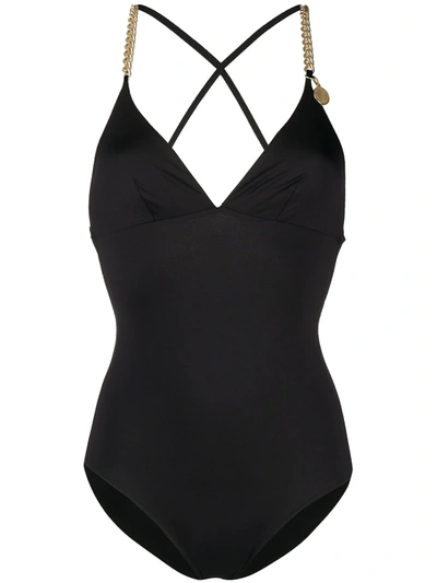 Stella Mccartney Falabella Detail Swimsuit In Black