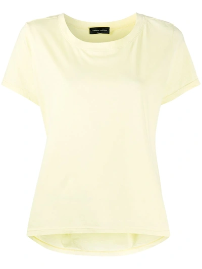 Roberto Collina Scoop Neck Loose Fit T-shirt In Yellow