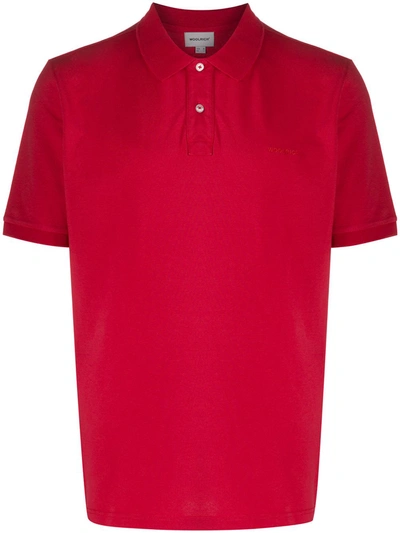 Woolrich Embroidered Logo Polo Shirt In Red