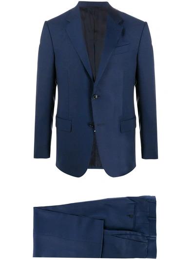 Ermenegildo Zegna Notched-lapel Slim-fit Suit In Blue