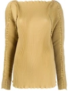 Totême Pleated Long-sleeve Top In Neutrals