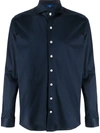 Barba Napoli Spread Collar Shirt In Blue