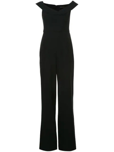 Black Halo Akiva Off-the-shoulder Ponte Jumpsuit In Black