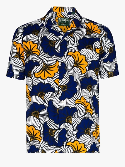 Gitman Vintage Africa Floral-print Cotton Shirt In Blue