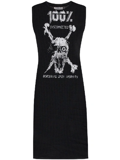 Ashley Williams Skull Print Sleeveless Dress In Black