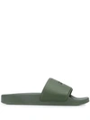 Msgm Embossed Logo Pool Slides In Green