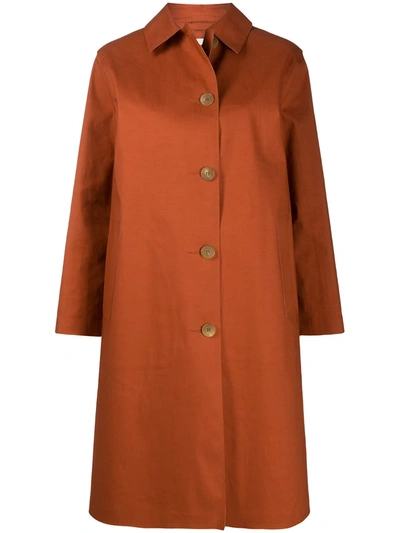 Mackintosh Garmony Single-breasted Coat In Orange