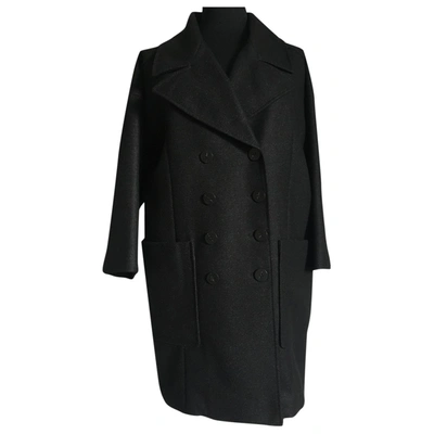 Pre-owned Guy Laroche Wool Peacoat In Anthracite