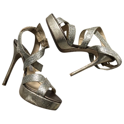 Pre-owned Jimmy Choo Glitter Sandals In Gold