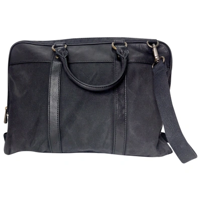 Pre-owned Fossil Cloth Satchel In Black