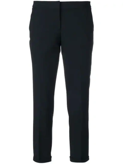 Michael Michael Kors Slim-fit Cropped Jersey Trousers In New Navy