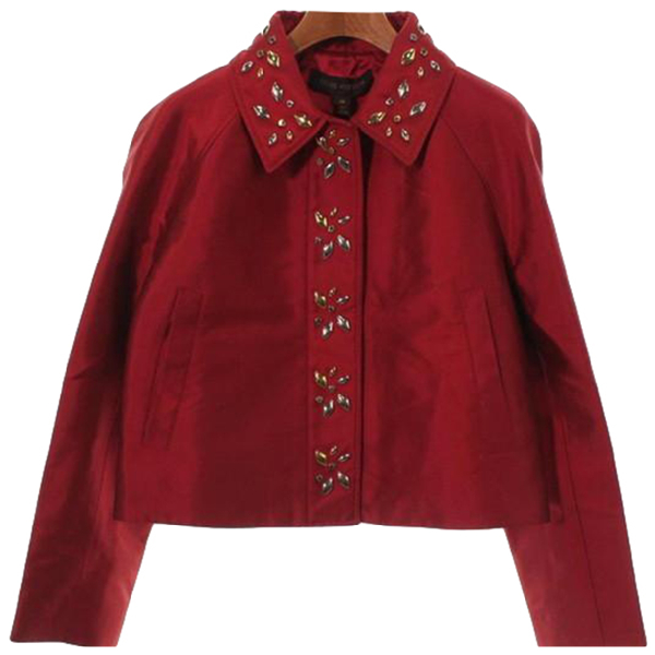 Pre-Owned Louis Vuitton Red Silk Jacket | ModeSens