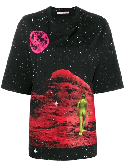 Christopher Kane Mountain Lady Print T-shirt In Black