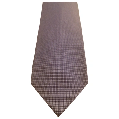 Pre-owned Barba Silk Tie In Grey