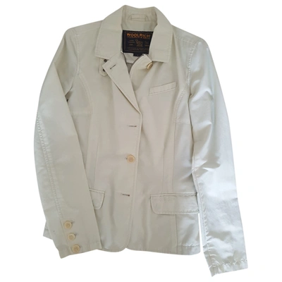 Pre-owned Woolrich Short Waistcoat In White