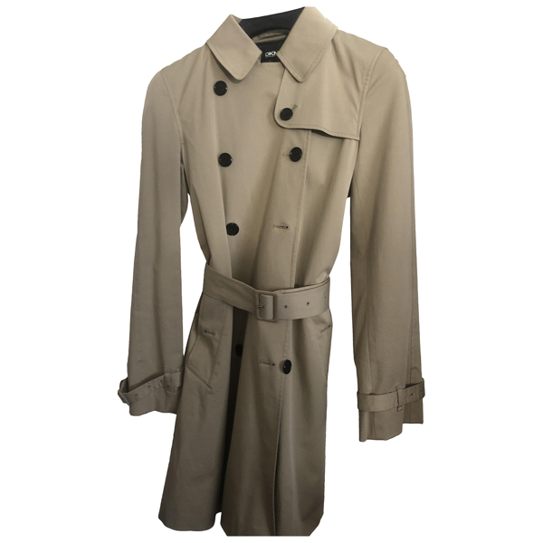 Pre-Owned Dkny Camel Cotton Trench Coat | ModeSens