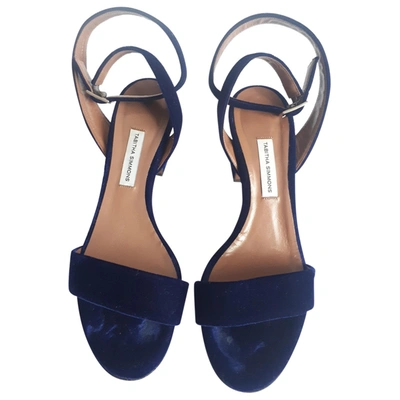 Pre-owned Tabitha Simmons Velvet Sandals In Blue
