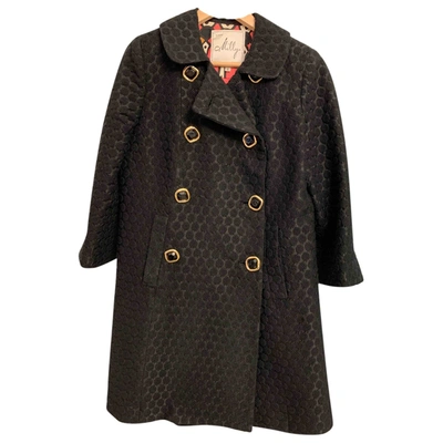 Pre-owned Milly Wool Coat In Black