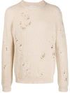 Laneus Distressed Jumper In Neutrals