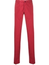 Incotex Slim-fit Chinolino Trousers In Red