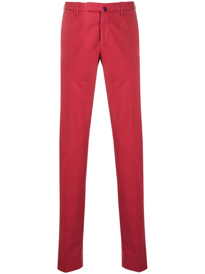 Incotex Slim-fit Chino Trousers In Red
