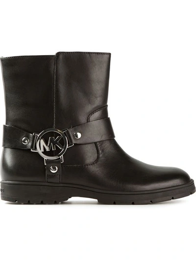 Michael Michael Kors Fulton Leather Biker Bootie In Black | ModeSens