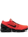 Nike Air Vapormax Flyknit 3 Sneakers In Flash Crimson/ Crimson/ Black