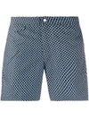 Sunspel Long-length Printed Drawstring Swim Shorts In Blue