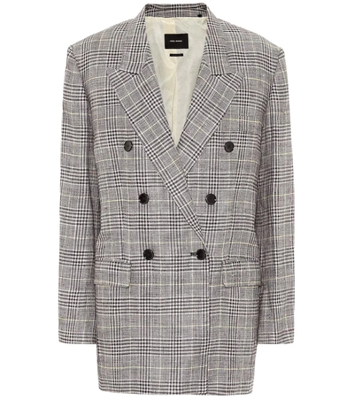 Isabel Marant Celadim Checked Blazer In Grey