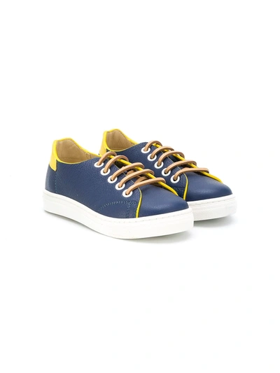 Montelpare Tradition Teen Contrast-trimmed Low-top Sneakers In Blue
