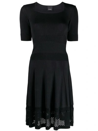 Pinko Square Neck Knitted Dress In Black | ModeSens