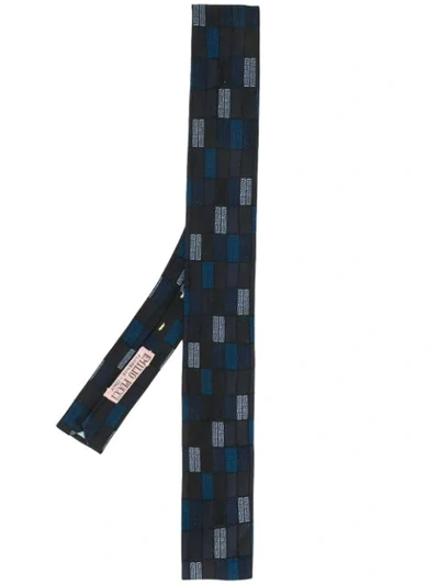 Pre-owned Emilio Pucci 1960s Tile Print Scarf In Blue